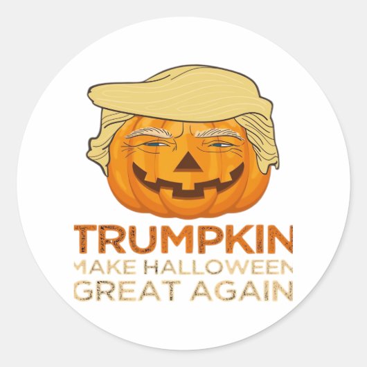 トランプキンハロウィーンおもしろいクラシック ラウンドシール (正面)