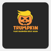 トランプキンハロウィーンを再素晴らし度ハロウィーンのカボチャのちょうちん スクエアシール (正面)