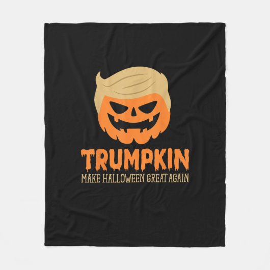 トランプキンハロウィーンを再素晴らし度ハロウィーンのカボチャのちょうちん フリースブランケット (正面)