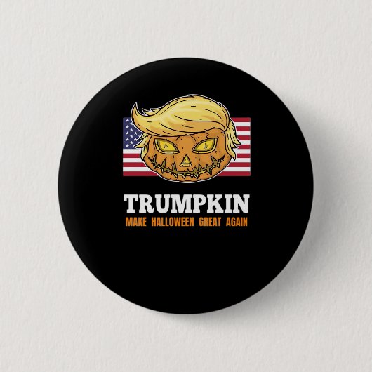 トランプキンハロウィーンカボチャ旗怖いデザイン 缶バッジ (正面)