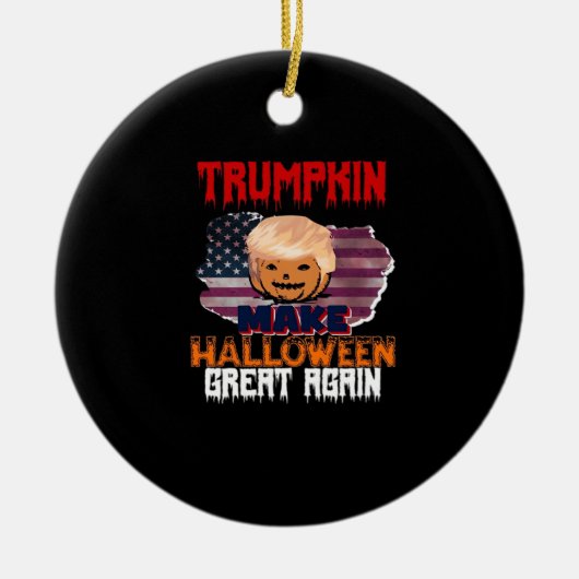 トランプキンハロウィーンクラシック セラミックオーナメント (正面)