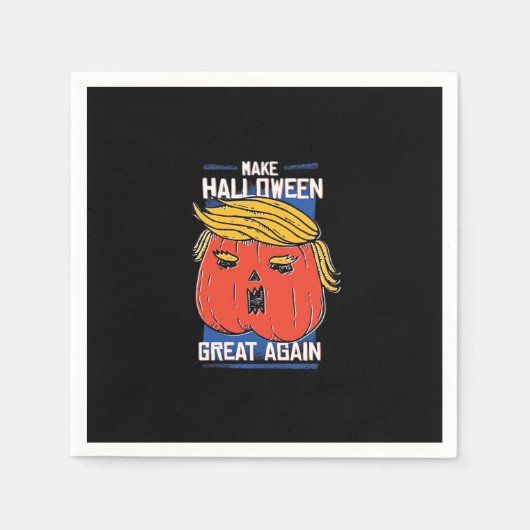 トランプキンハロウィーンパムキンクラシック スタンダードカクテルナプキン (正面)