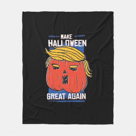 トランプキンハロウィーンパムキンクラシック フリースブランケット (正面)