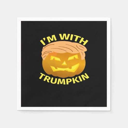 トランプキンハロウィーンパンプキン スタンダードカクテルナプキン (正面)