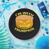 トランプキンハロウィーンパンプキン ペーパープレート (パーティー)