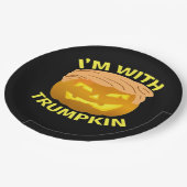 トランプキンハロウィーンパンプキン ペーパープレート (アングル)