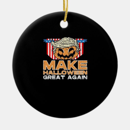 トランプキンハロウィーンヴィンテージ政治おもしろい セラミックオーナメント (正面)