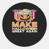 トランプキンハロウィーンヴィンテージ政治おもしろい ラウンドシール (正面)