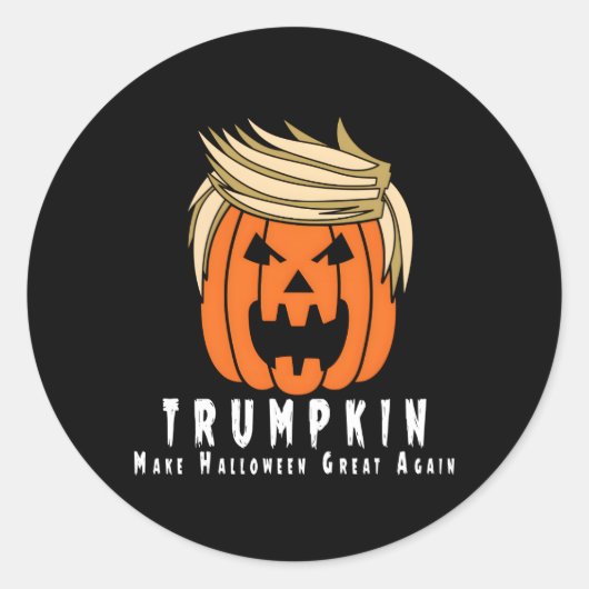 トランプキンハロウィーン再びハロウィンを素晴らし作る ラウンドシール (正面)