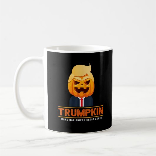トランプキンハロウィーン素晴らしを再びハロウィーン コーヒーマグカップ (左)