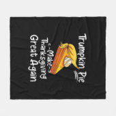 トランプキンパイが再びベースボー素晴らしルに感謝祭を作る フリースブランケット (正面(横))