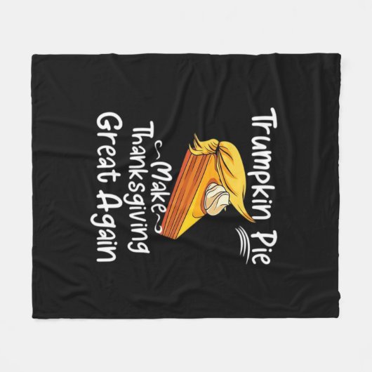 トランプキンパイが再びベースボー素晴らしルに感謝祭を作る フリースブランケット (正面(横))