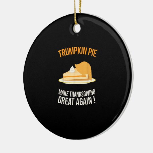 トランプキンパイが再び感謝祭を作素晴らしるカボチャ セラミックオーナメント (左)