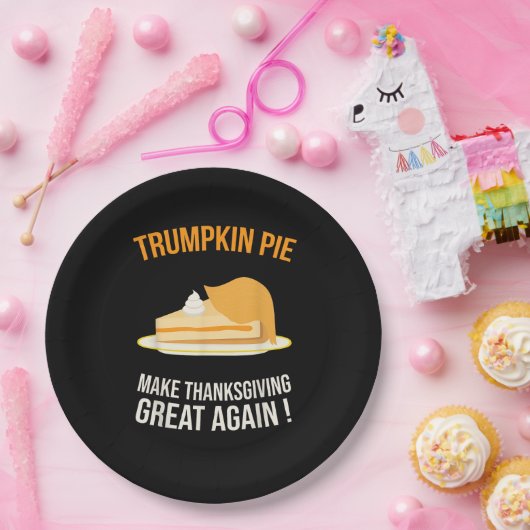 トランプキンパイが再び感謝祭を作素晴らしるカボチャ ペーパープレート (パーティー)
