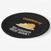 トランプキンパイが再び感謝祭を作素晴らしるカボチャ ペーパープレート (アングル)