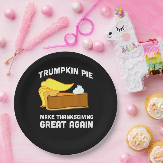 トランプキンパイが再び感謝祭素晴らしを作おもしろいる ペーパープレート (パーティー)