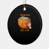 トランプキンパンプキンが再びハロウィーンを素晴らし作る セラミックオーナメント (左)