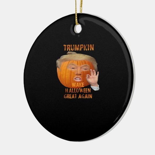 トランプキンパンプキンが再びハロウィーンを素晴らし作る セラミックオーナメント (左)
