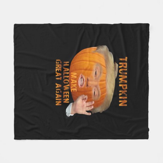 トランプキンパンプキンが再びハロウィーンを素晴らし作る フリースブランケット (正面(横))