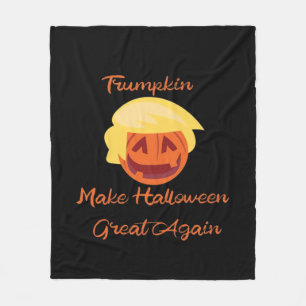 トランプキンパンプキンハロウィン不気味デザイン – 基本S フリースブランケット