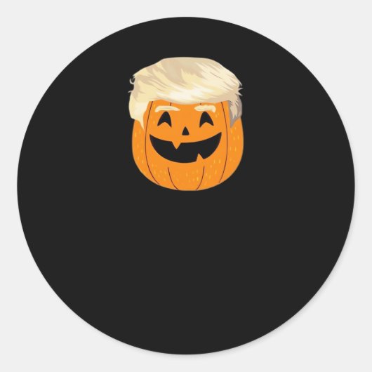 トランプキンパンプキンハロウィーンクラシック ラウンドシール (正面)