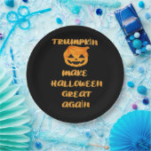 トランプキンパンプキンハロウィーンデザインおもしろい- Autumn Q ペーパープレート (パーティー)