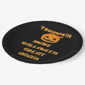 トランプキンパンプキンハロウィーンデザインおもしろい- Autumn Q ペーパープレート (アングル)