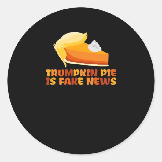 トランプキンパンプキンパイおもしろい感謝祭フィット ラウンドシール (正面)