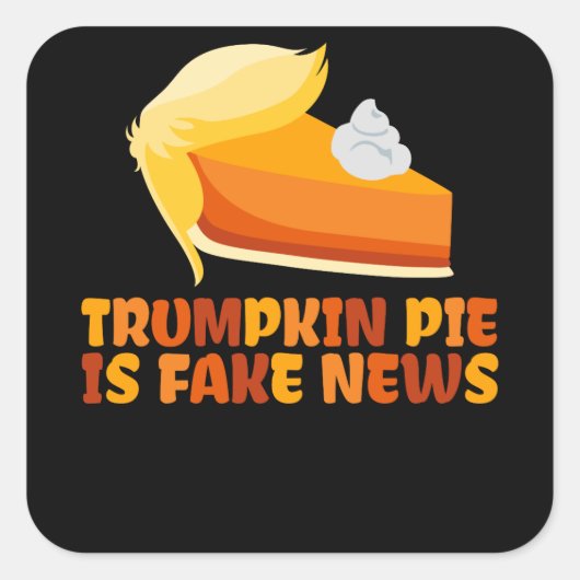 トランプキンパンプキンパイ感謝祭おもしろい スクエアシール (正面)