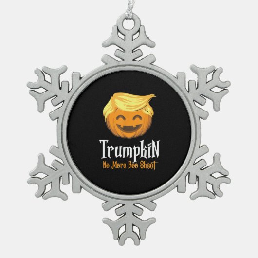 トランプキンブーシーツ面白いハロウィーン スノーフレークピューターオーナメント (正面)