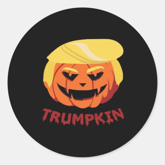 トランプキンホラーハロウィーンギフトクラシック ラウンドシール (正面)