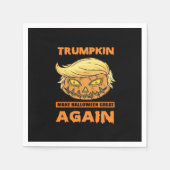 トランプキンメイクハロウィン素晴らしの再おもしろいクラシック スタンダードカクテルナプキン (正面)