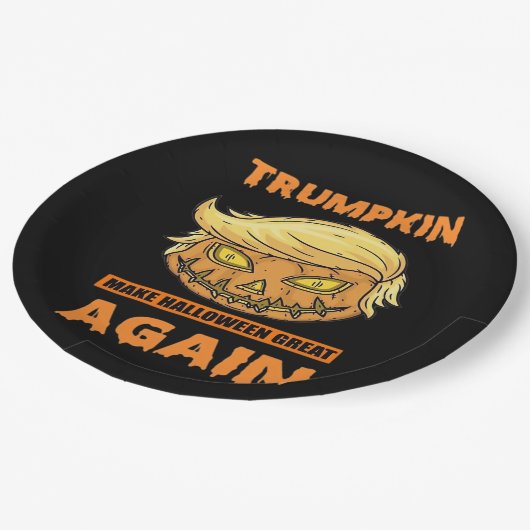 トランプキンメイクハロウィン素晴らしの再おもしろいクラシック ペーパープレート (アングル)