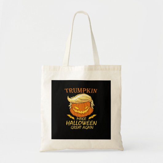 トランプキンメイクハロウィン素晴らしの再び – Pumpkiレトロ トートバッグ (正面)