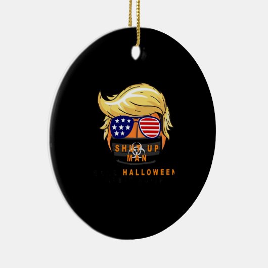 トランプキンメイクハロウィン素晴らしの再ギフトクラシック セラミックオーナメント (右)