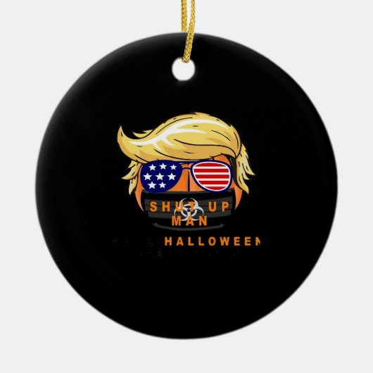 トランプキンメイクハロウィン素晴らしの再ギフトクラシック セラミックオーナメント (正面)