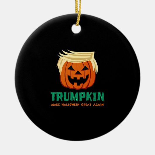 トランプキンメイクハロウィン素晴らしアゲイン引用文 セラミックオーナメント (正面)