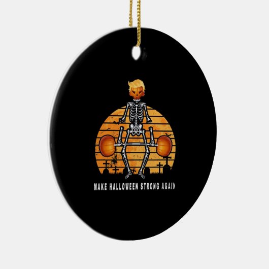トランプキンメイクハロウィーンアウェイジムフィットネス おもしろい セラミックオーナメント (右)