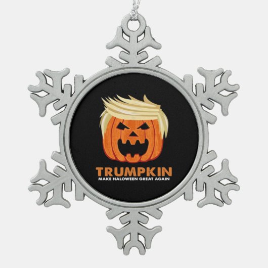トランプキンメイクハロウィーン素晴らし再クラシック度 – Limi スノーフレークピューターオーナメント (正面)