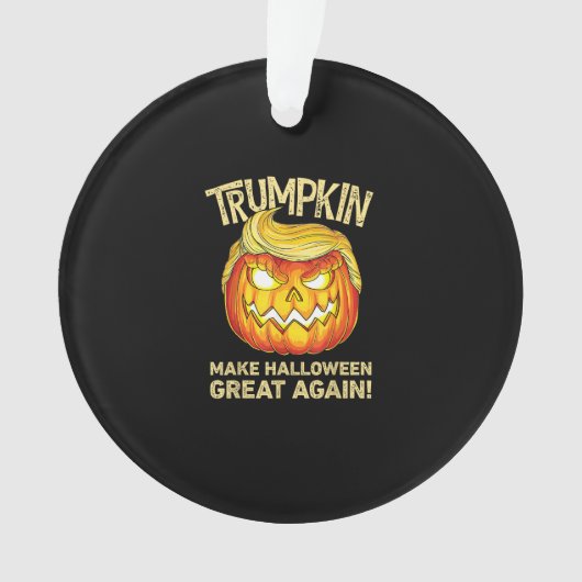 トランプキン再びハロウィン素晴らしを作るおもしろいかぼちゃ オーナメント (正面)