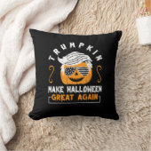 トランプキン再びハロウィン素晴らしを作るおもしろいかぼちゃ クッション (ブランケット)