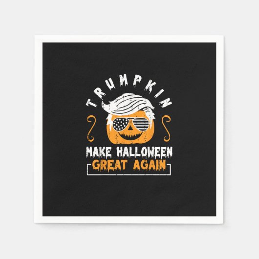 トランプキン再びハロウィン素晴らしを作るおもしろいかぼちゃ スタンダードカクテルナプキン (正面)