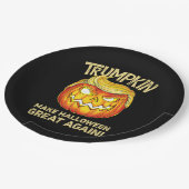 トランプキン再びハロウィン素晴らしを作るおもしろいかぼちゃ ペーパープレート (アングル)
