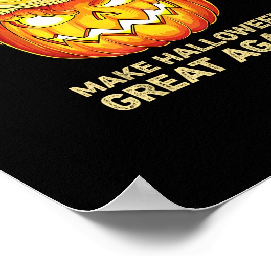 トランプキン再びハロウィン素晴らしを作るおもしろいかぼちゃ ポスター (角)