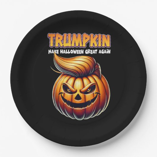 トランプキン再び素晴らしハロウィーンを作るジャック・オランター ペーパープレート (正面)