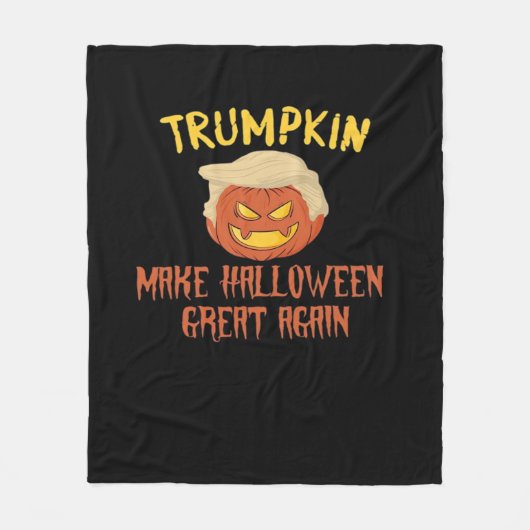 トランプキン再ハロウィン素晴らしを作る – コスタおもしろいム フリースブランケット (正面)