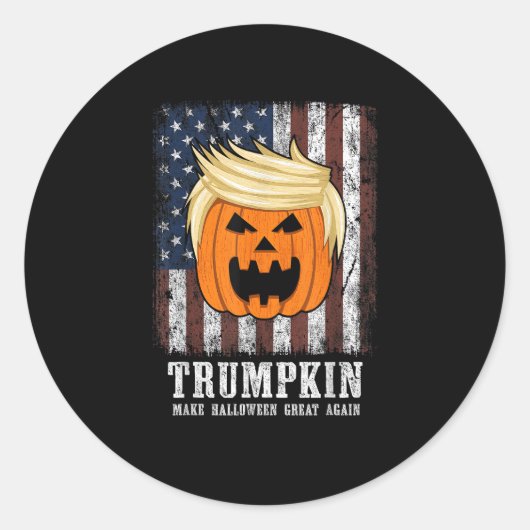 トランプキン愛国的ハロウィーン ラウンドシール (正面)