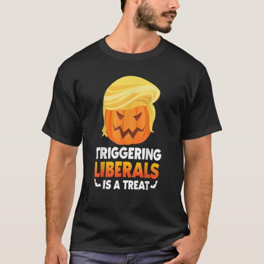 トランプキン自由主義のの切り札のハロウィーン用衣装を引き起こす Tシャツ (正面)