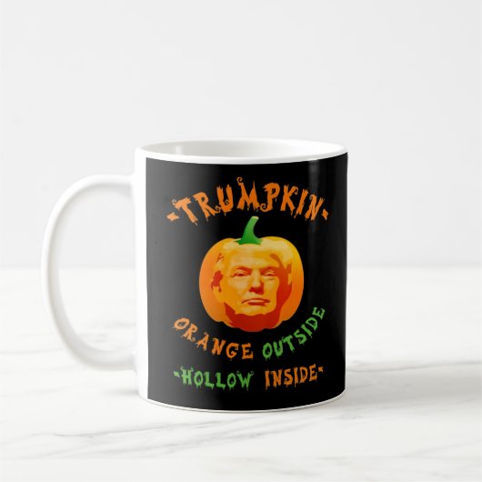 トランプキン面白いハロウィーンクラシック コーヒーマグカップ (左)