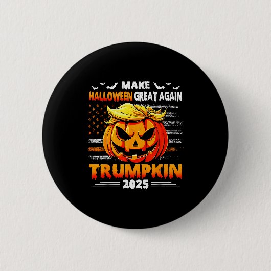 トランプキン2025 USA ハロウィンを再び偉大にしよう 面白い 缶バッジ (正面)